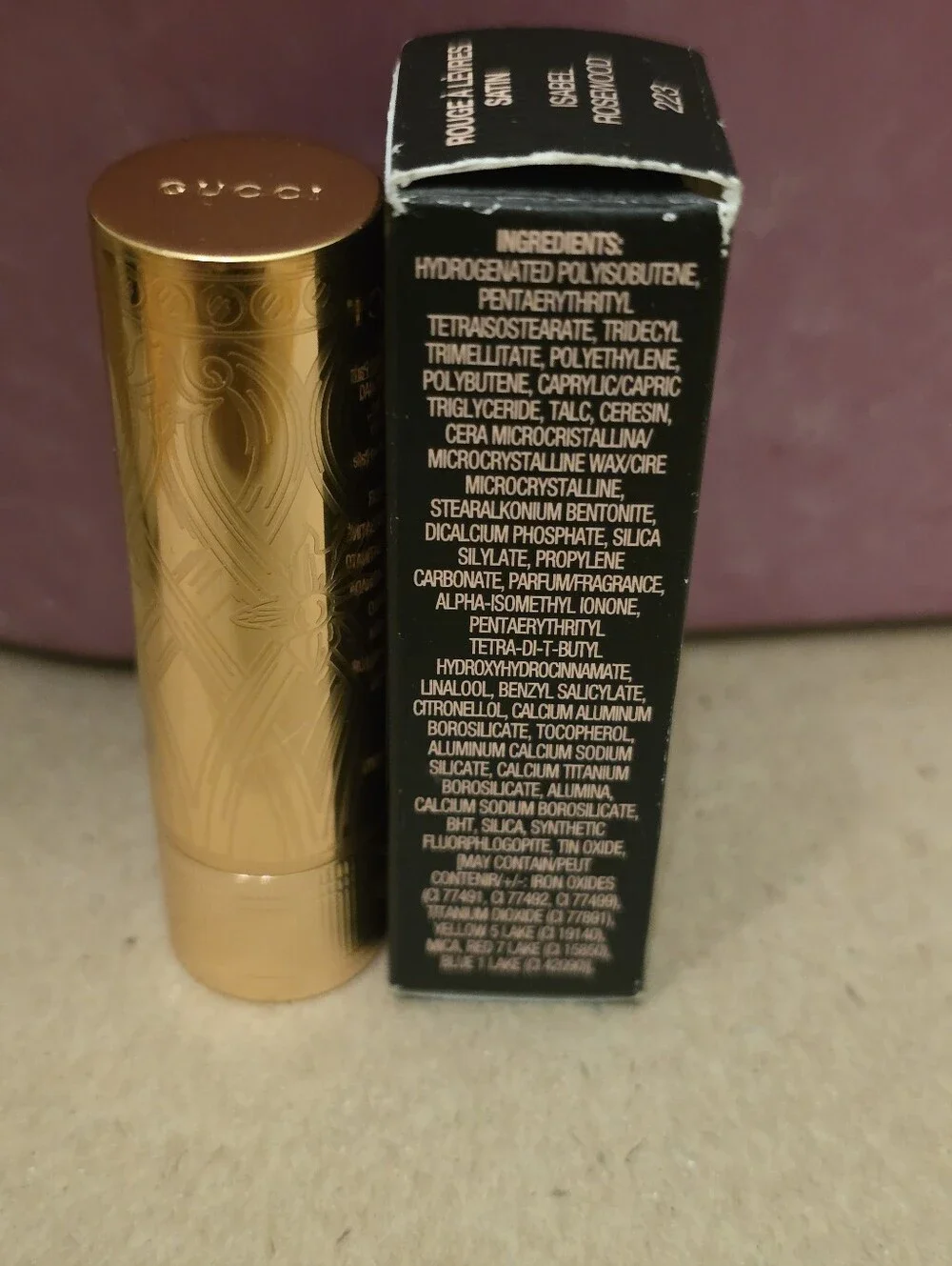 Gucci Rouge à Lèvres Long Lasting Satin Lipstick 223 Isabel Rosewood. BNIB